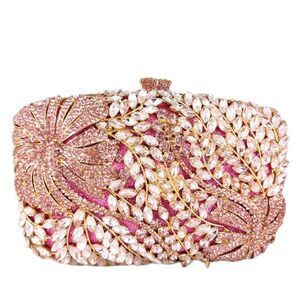 3421 Flower Evening Bags Formal Party Floral Crystal Clutch Handbags Bridal